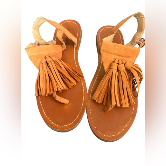 Lucky Brand Leather Fringe Sandals Women’s Size 7 - Picture 1 of 7